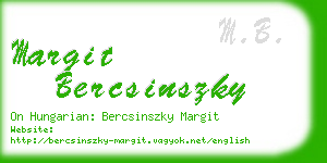 margit bercsinszky business card